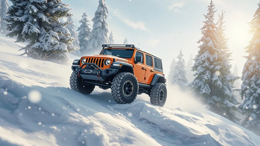 Winter off-roading safety Keep momentum uphill